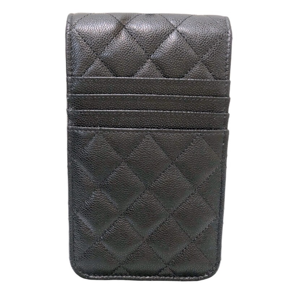 CHANEL Phone Pouch Black Caviar Skin Shoulder Bag - Picture 4 of 11